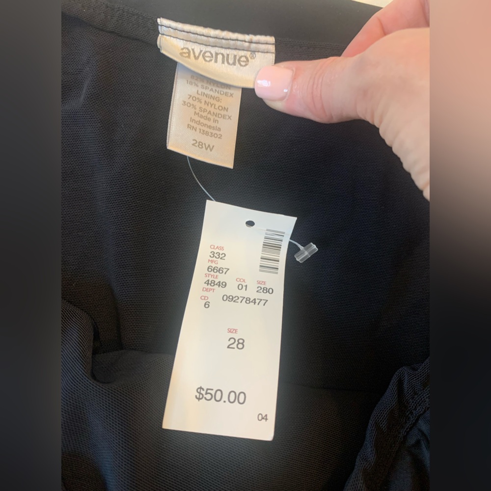 NWT black swim by Avenue rouched tummy control 28W women’s bottoms (bin S) - Picture 3 of 7